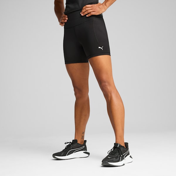 CLOUDSPUN Women's High-Waist 5" Tight Shorts, PUMA Black-PUMA White, extralarge
